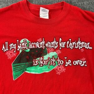VTG Gildan Christmas All My Account Wants is for it to be Over Funny Shirt Men M